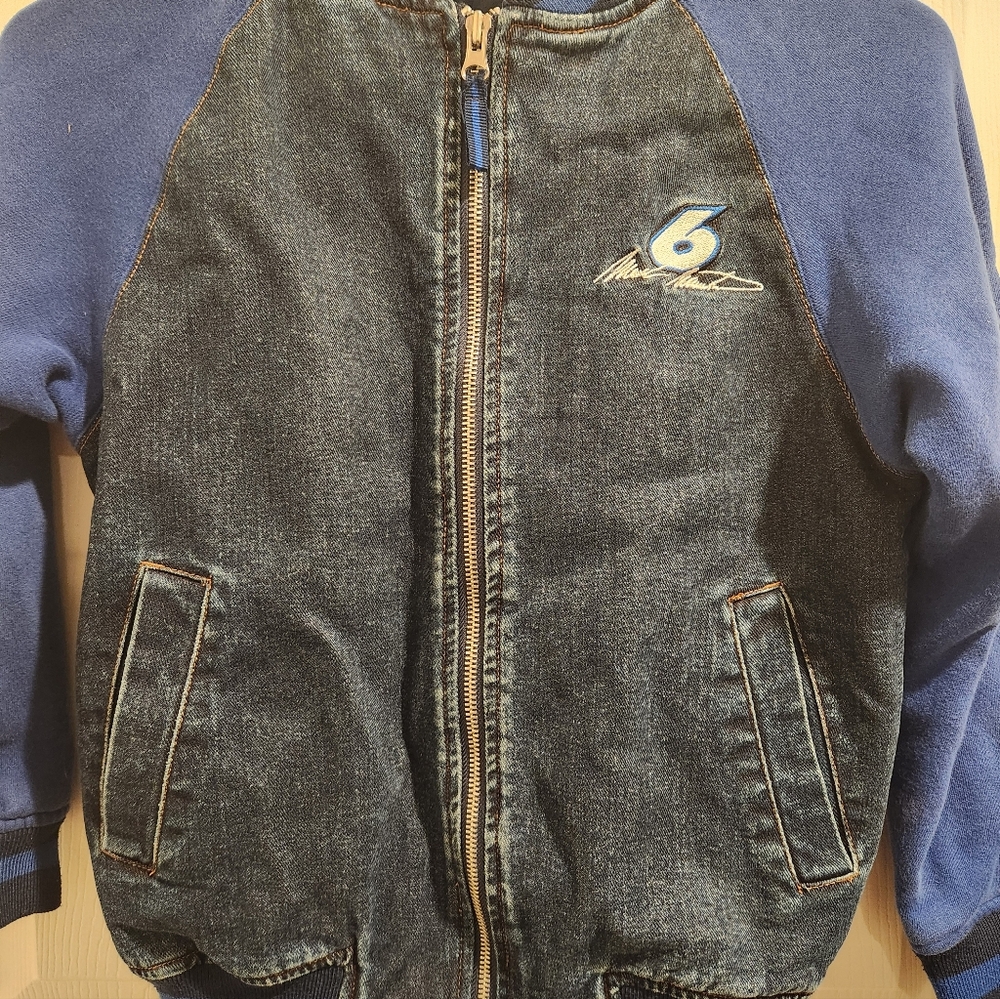 NASCAR Kids VINTAGE EARLY 2000s NASCAR Mark Martin Blue Denim Jacket